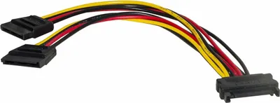Obrázok produktu pre LINK LKADAT83, 0,2 m, SATA I, SATA 15-pin, 2 x SATA 15-pin, Samec/Samica, Čierna, Červená, Žltá