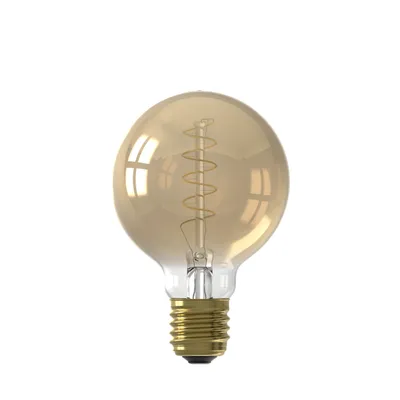 Produktbild von Calex LED Lampe E27, G80, Spiralförmig Filament, Vintage Gold, 2100K Warmweiß Licht, dimmbar