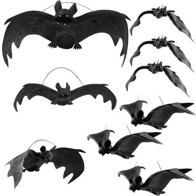 Halloween Deko Fledermaus-Set, 9 Stück, 3D, hängend