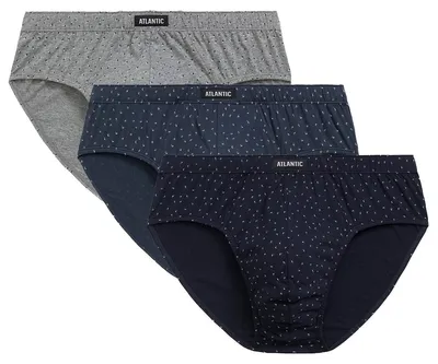 Produktbild von Herren Slips Atlantic klassisch atmungsaktive Baumwolle grau blau dunkelblau M