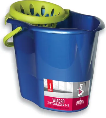 Obrázek produktu pro ANNA ZARADNA Plastový kbelík/kbelík na mop 14 l s vymačávačem, kbelík na úklid/čištění