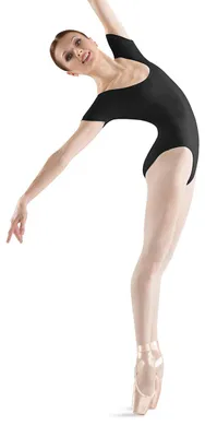 Obrázok produktu pre Tanečný úbor Bloch Dance pre dámy, model "Cavalier", gymnastický, krátky rukáv, čierna farba, veľkosť M