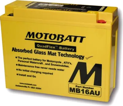 Image de Batterie Motobatt MB16AU pour motos (20,5Ah, 12V, 2 broches)