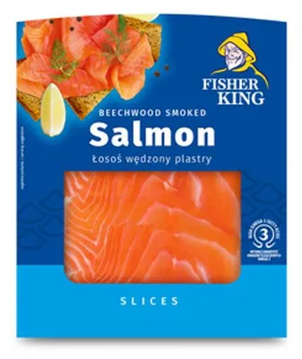 Obrázok produktu pre Údený losos v plátkoch 100 g Fisherking