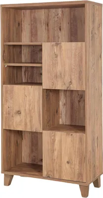 Produktbild von Bücherregal Muscida, Büroregal, Mobiler Buchhalter, Bücherbrett, 80x36 h155 cm, Eiche