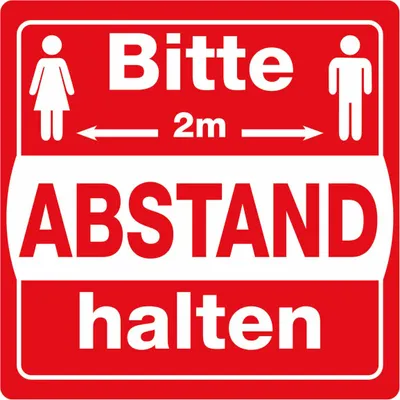 Produktbild von Fußboden-Aufkleber "2.0 M - Abstand" (30x30cm) - ROT