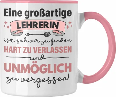 Produktbild von Trendation - Lehrerin Geschenk Tasse Geschenkidee Lustig Danke Sprüche Dankeschön Grundschule (Rosa)