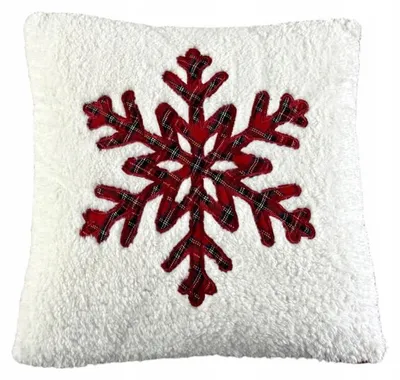 Obrázek produktu pro Vánoční povlak na polštář 40x40 cm červená vločka