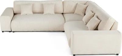 Image de Lisa Design Garance - canapé modulable d'angle droit - 5 places - en velours côtelé , Beige