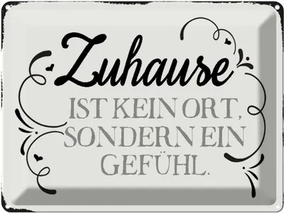 Produktbild von vianmo Blechschild 30x40 cm Zuhause ist kein Ort sondern ein Spruch Zitat