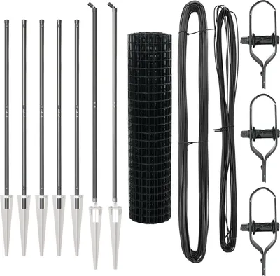 Produktbild von Möbel Eurozaun mit 7 Spike-Posten 1.4x10 m verzinkter Stahl grau - Metallzäune 3350663