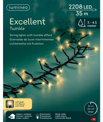 Produktbild von Lumineo Weihnachtsbeleuchtung LED Twinkle 2208 Lichter 35m Champagnerfarbe
