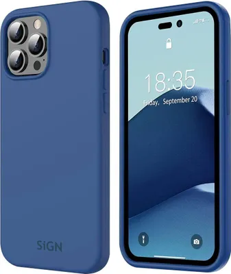 Image de Coque en silicone liquide pour iPhone 14 Pro - Bleu mer