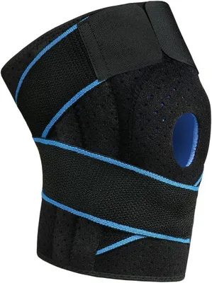 Produktbild von Verstellbare Kniebandage, Kompression Kniepatellasehne, Blau, für Laufen