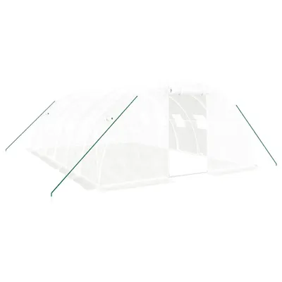Produktbild von vidaXL Gewächshaus mit Stahlrahmen Weiß 24 m² 6x4x2 m