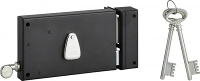Image de Serrure horizontale époxy noir 4 gorges 140x82 mm THIRARD à tirage - Droite - 000112