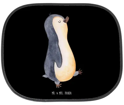Produktbild von Mr. & Mrs. Panda Sonnenschutz Auto Pinguin marschieren - Schwarz - Geschenk, Spazieren, Fürs, Stolz, Autoscheibe, Pinguine, Sonnenblende, Hitzeschutz, Familie