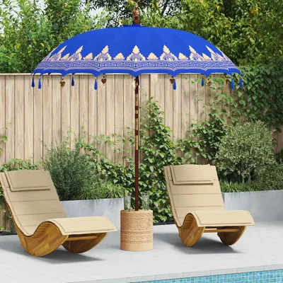 Obrázek produktu pro vidaXL Balijský slunečník modrý 215 x 215 x 260 cm