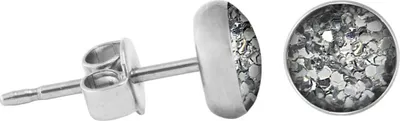 Produktbild von 925 Sterling Silber Ohrstecker Glitterline in verschiedenen Farben und Größen Farbe - Transparent Größe - 6 mm