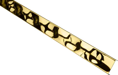 Produktbild von Fliesenbordüren Fliesenleiste, langlebig & rostfrei als Kantenschutz, Abschluss & Dekoration - (2 Meter EB4, gold glänzend) Fliesenleiste Zierschiene Bad