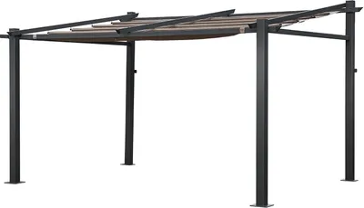 Produktbild von Wandpergola 3 × 4m FRÉJUS taupe - Aluminiumstruktur