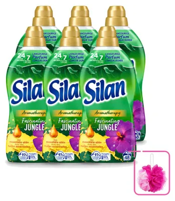 Produktbild von 6 x Silan Aromatherapy Weichspüler Fascinating Jungle – 1,056 l - Sparpackung - 6 Stücke