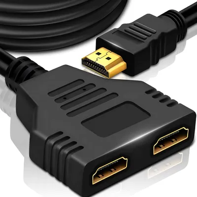 Produktbild von HDMI Splitter 1 in 2 Out 1080p 60HZ HDMI 1.4 Verteiler Dual Monitore Nur Duplizieren HDMI Kabel Adapter Konverter HDMI-Vertailer Unterstützt FHD Retoo