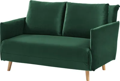 Produktbild von home24 Schlafsofa - Samt - Dunkelgrün