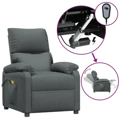 Obrázok produktu pre masážne kreslo vidaXL Electric Dark Grey Fabric