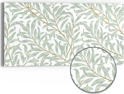 Produktbild von DEQORI Hybrid Leinwand Bild 60x30 cm 'Dekorative Weidenzweige' Wandbild Glas flach modern