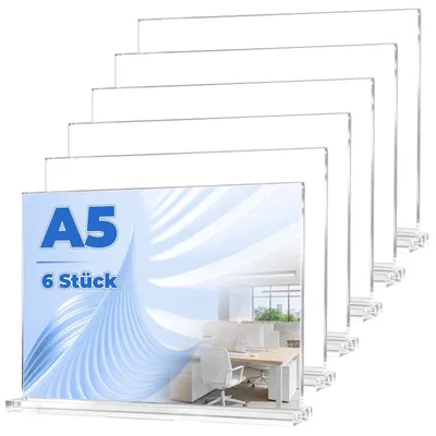 Produktbild von Acryl-Tischhalterung A5, gerade, für Präsentationen