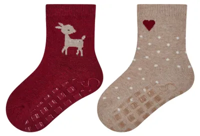 Produktbild von Sterntaler ABS Socken Doppelpack Mädchen – Flauschige Stoppersocken mit Innenfro