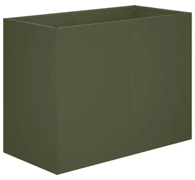 Image de vidaXL Jardinière pour l'extérieur, vert olive, 80 x 40 x 60 cm, acier laminé à froid