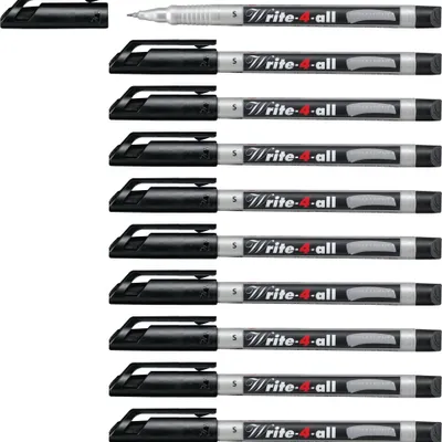 Image de Marqueurs permanents - STABILO Write-4-all - super fin - pack de 10 - noir
