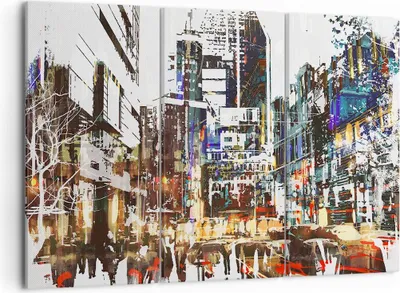 Produktbild von Bild auf Leinwand - Leinwandbild - Stadt Straße Haus - 105x70cm - Wand Bild - Wanddeko - Wandbilder - Leinwanddruck - Bilder - Kunstdruck - Wanddekoration - Leinwand bilder - Wandkunst - CE105x70-3800