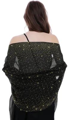 Image de Foulards et châles Banetteta Sternennacht, parfaits pour les robes de soirée et les mariages. Châle
