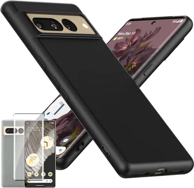 Produktbild von Für Google Pixel 8 Pro Silikon Hülle + 4D Curved LCD Display H9 Glas Handy Tasche Etuis TPU Cover