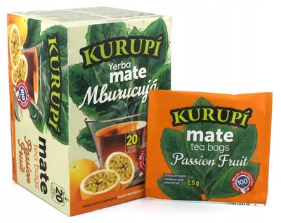 Obrázok produktu pre Yerba Mate v sáčkoch Kurupi s príchuťou marakuje, 20 x 2,5 g
