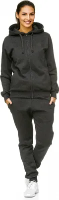 Produktbild von Damen Jogginganzug einfarbig 100% Baumwolle 586 Anthrazit XXL