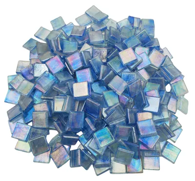 Mosaikfliesen 250 Stück, 1,5 cm, Glas, Eis-Jade, 500 g