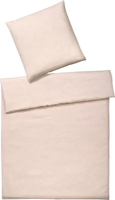 Produktbild von elegante Halbleinen-Bettwäsche-Garnitur Breeze Farbe apricot Größe 155x220+80x80cm
