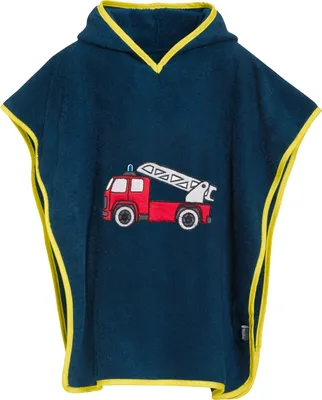 Produktbild von Playshoes Frottee-Poncho Feuerwehr, Farbe: marine, Größe: S