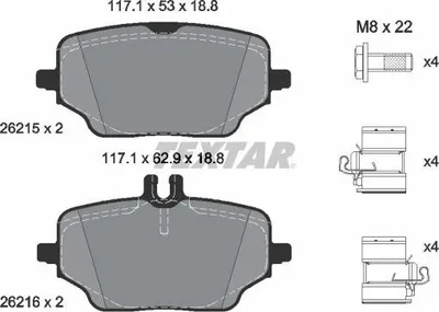 Produktbild von TEXTAR Bremsbeläge Satz Hinten passend für MERCEDES-BENZ GLE (W167) 2621501