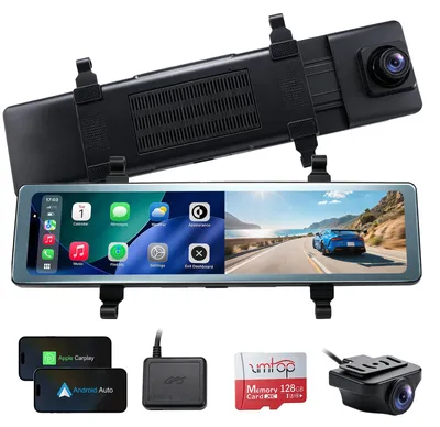 Obrázok produktu pre Zadná parkovacia kamera 12 palcov, 4K, s displejom, s funkciami CarPlay a Android Auto (bezdrôtové pripojenie)