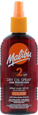 Zdjęcie produktu dla Malibu Dry Oil Spray SPF2 Olejek Brązujący Do Opalania 200ml