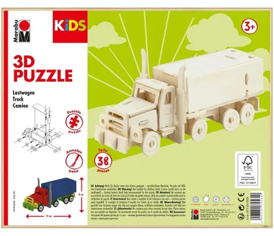 Image de Puzzle 3D Marabu KiDS "Camion / camion", 38 pièces, dès 3 ans