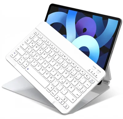Obrázok produktu pre Bluetoothová klávesnica, mini bezdrôtová klávesnica, biela farba, široká kompatibilita
