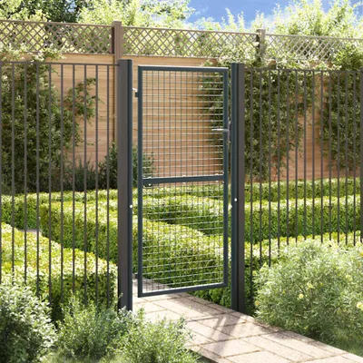 Zdjęcie produktu dla vidaXL Siatkowa brama ogrodowa Stal ocynkowana 100 x 225 cm Szara
