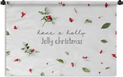 Produktbild von MuchoWow® Wandteppich Wandbehang Winter - Zitat - Weihnachten - Mistelzweig 120x80 cm Tapisserie Dekoration Wandtuch - Wanddekorationen - Wandtücher