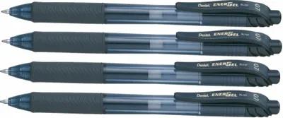 Produktbild von Pentel EnerGel BL107 Gelschreiber, 0,7mm, Schwarz, 4er Pack